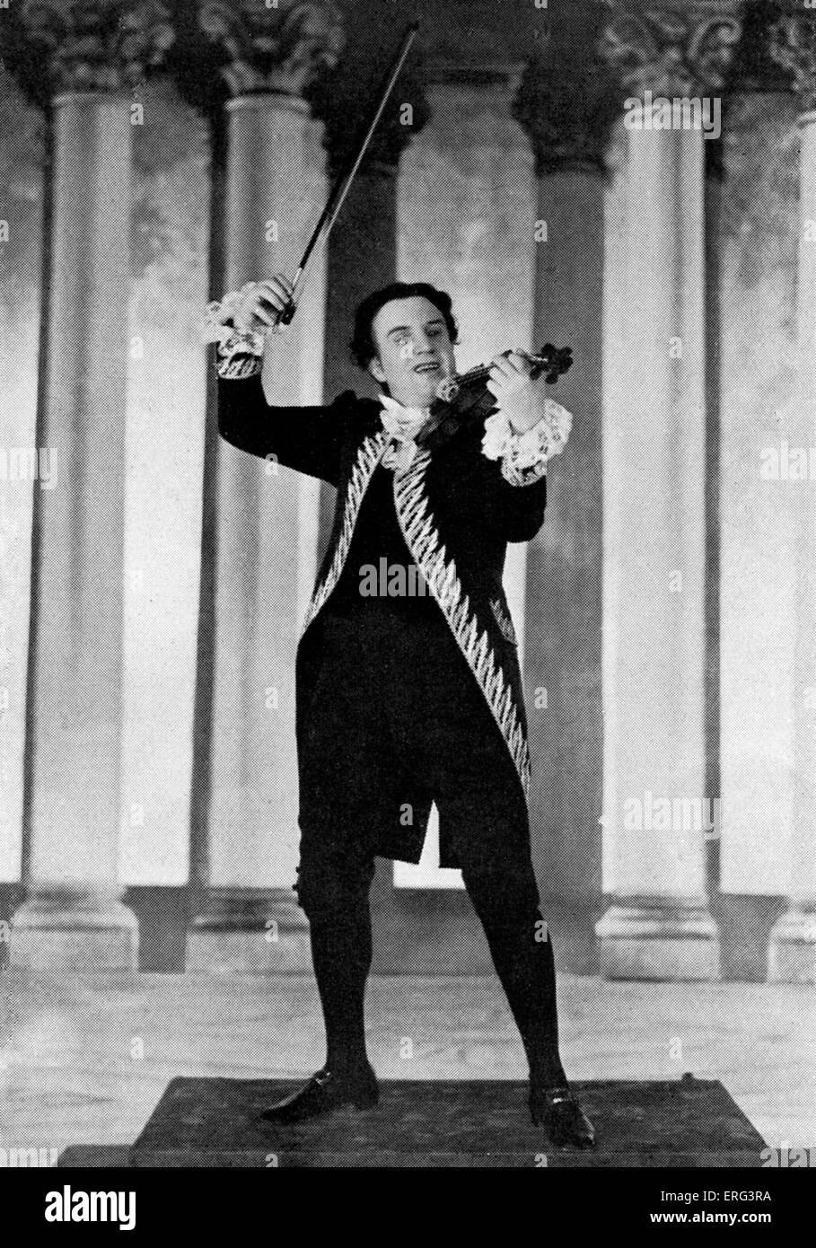 Richard Tauber als Paganini in einer Operette basiert auf dem Leben des Geigers und Komponisten, von Paul Knepler und Bela Jenbach. Stockfoto