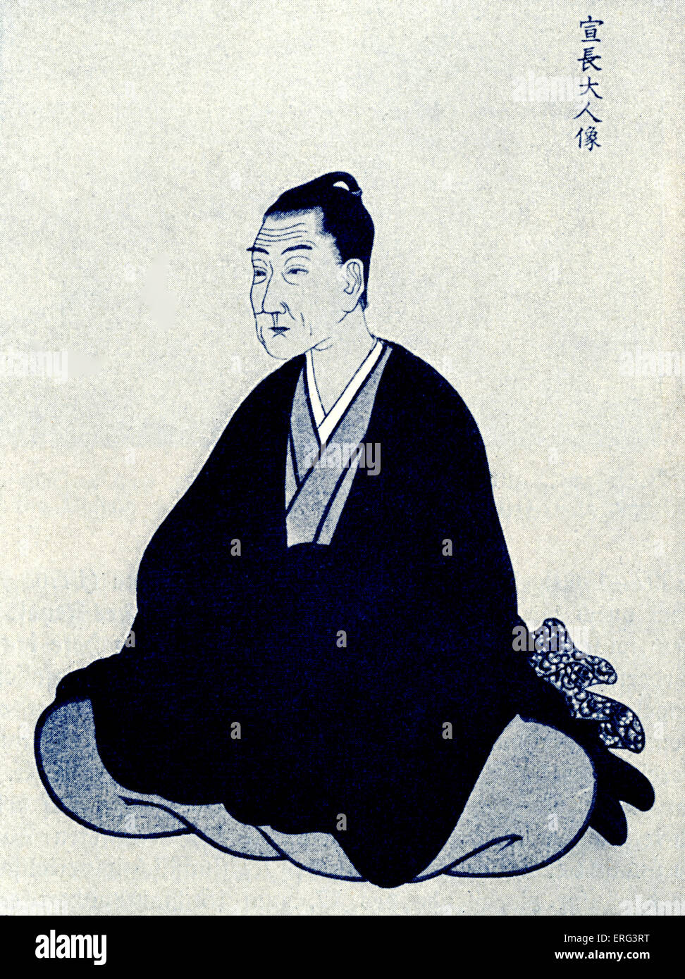 Motoori Norinaga.  Japanische Linguist und Philosoph (Kokugaku Gelehrter) 21. Juni 1730 - 5. November 1801 Stockfoto