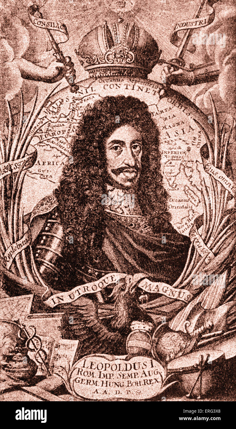 Leopold I, Heiliger römischer Empoeror 9. Juni 1640 - 5. Mai 1705. Getönte Version. Stockfoto