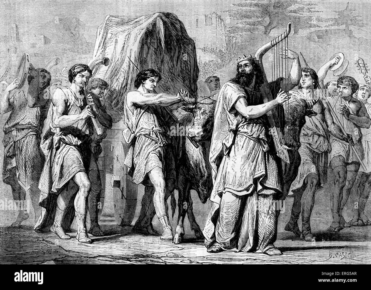 David bringt die Bundeslade von Kirjath Jearim. Bibel, Samuel VI, 2