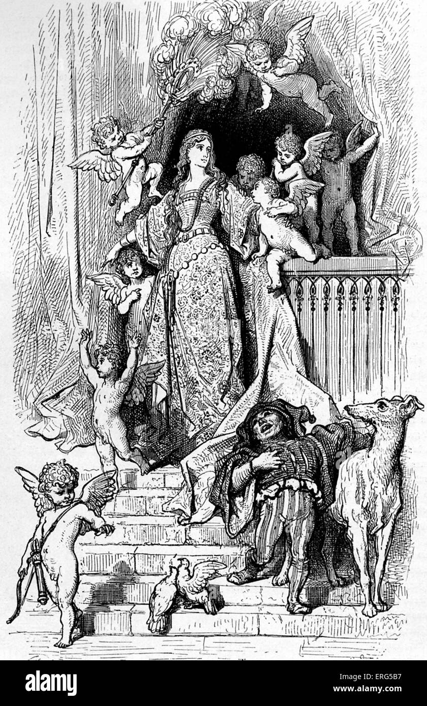 "Orlando Furioso" von Ludovico Ariosto, Illustrator Gustave Doré (1832-1883).  Canto Settimo: Strophe 11. (Siebte Lied: Stockfoto