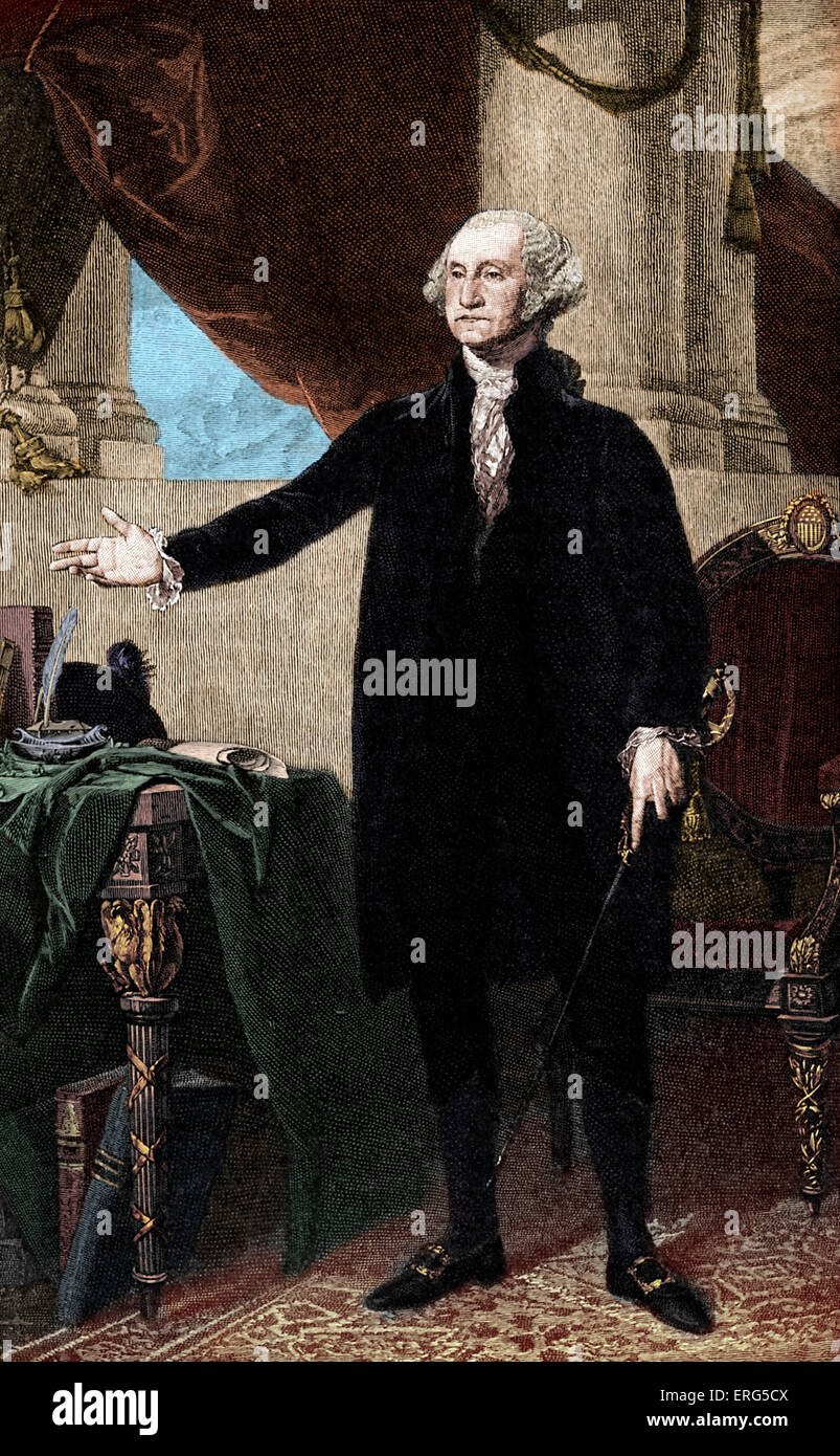 George Washington, 22. Februar 1732 (11. Februar 1731) – 14. Dezember 1799. Erster Präsident der Vereinigten Staaten von 1789 Stockfoto