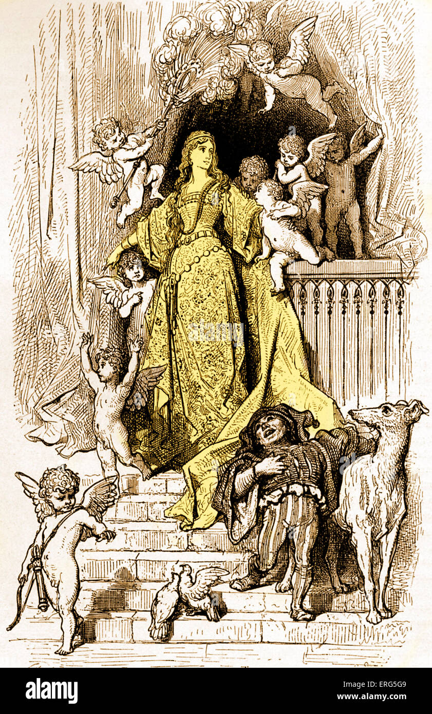 "Orlando Furioso" von Ludovico Ariosto, Illustrator Gustave Doré (1832-1883).  Canto Settimo: Strophe 11. (Siebte Lied: Stockfoto