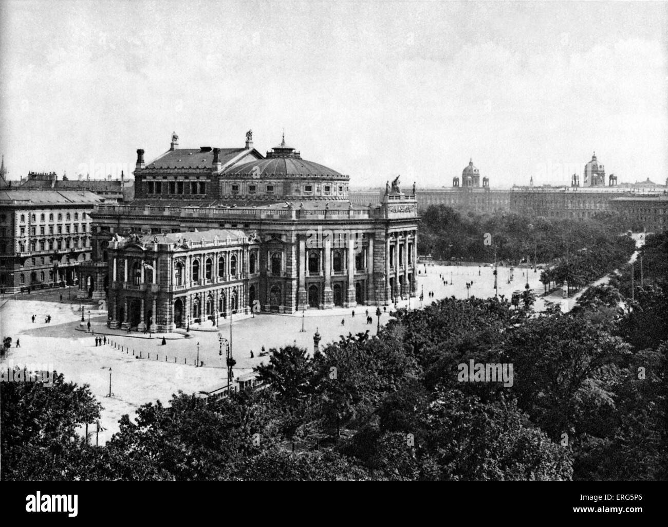 Österreichische Nationaltheater (Burgtheater) in Wien. 1920er-Jahre. erstellt am 14. März 1741 durch Habsburger Kaiserin Maria Theresia von Österreich Stockfoto