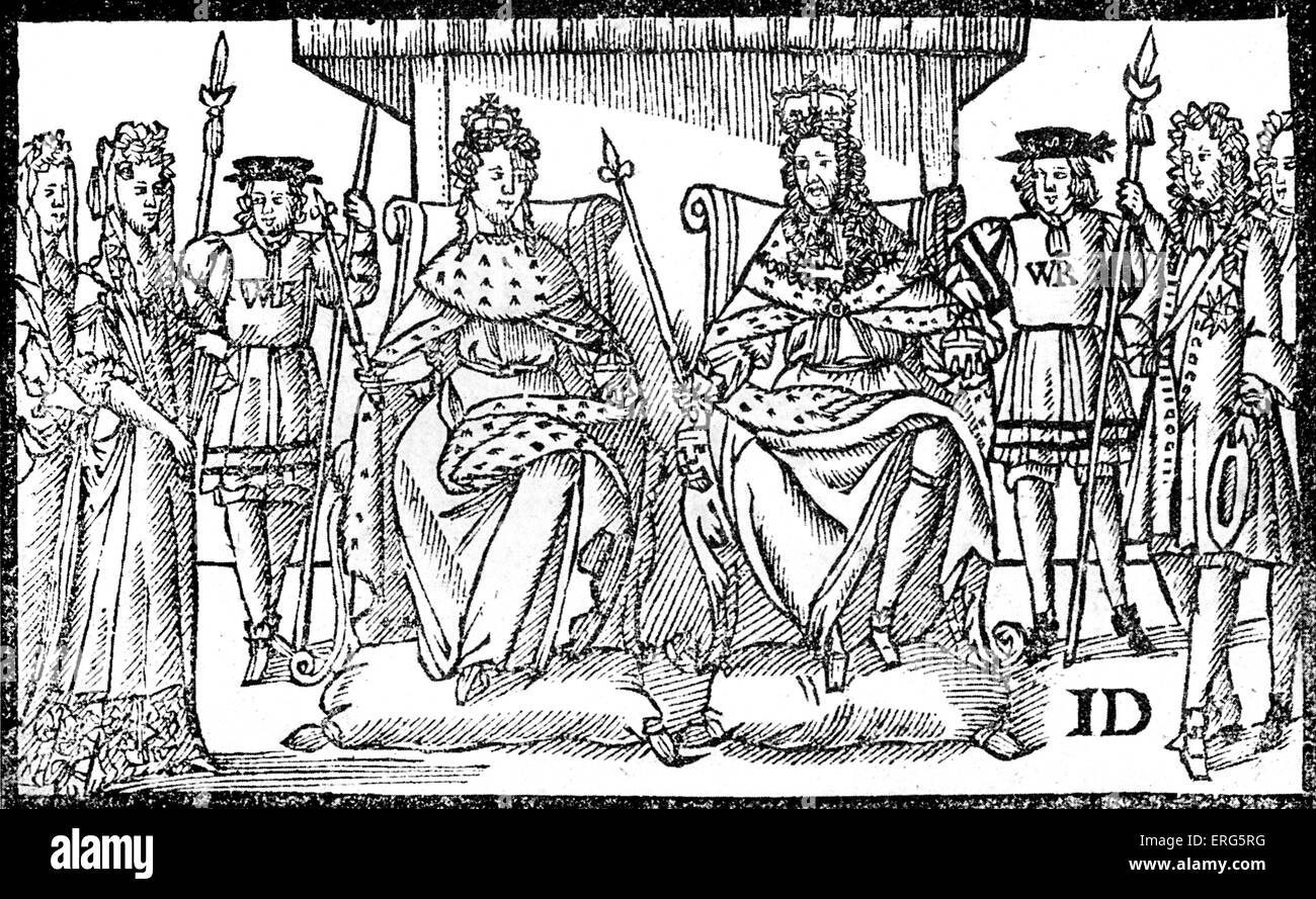 "Die Protestanten Freude". Von Gravur der Krönung von William III und Mary II, 1689. Geführten militärischen Ablagerung von James II Stockfoto
