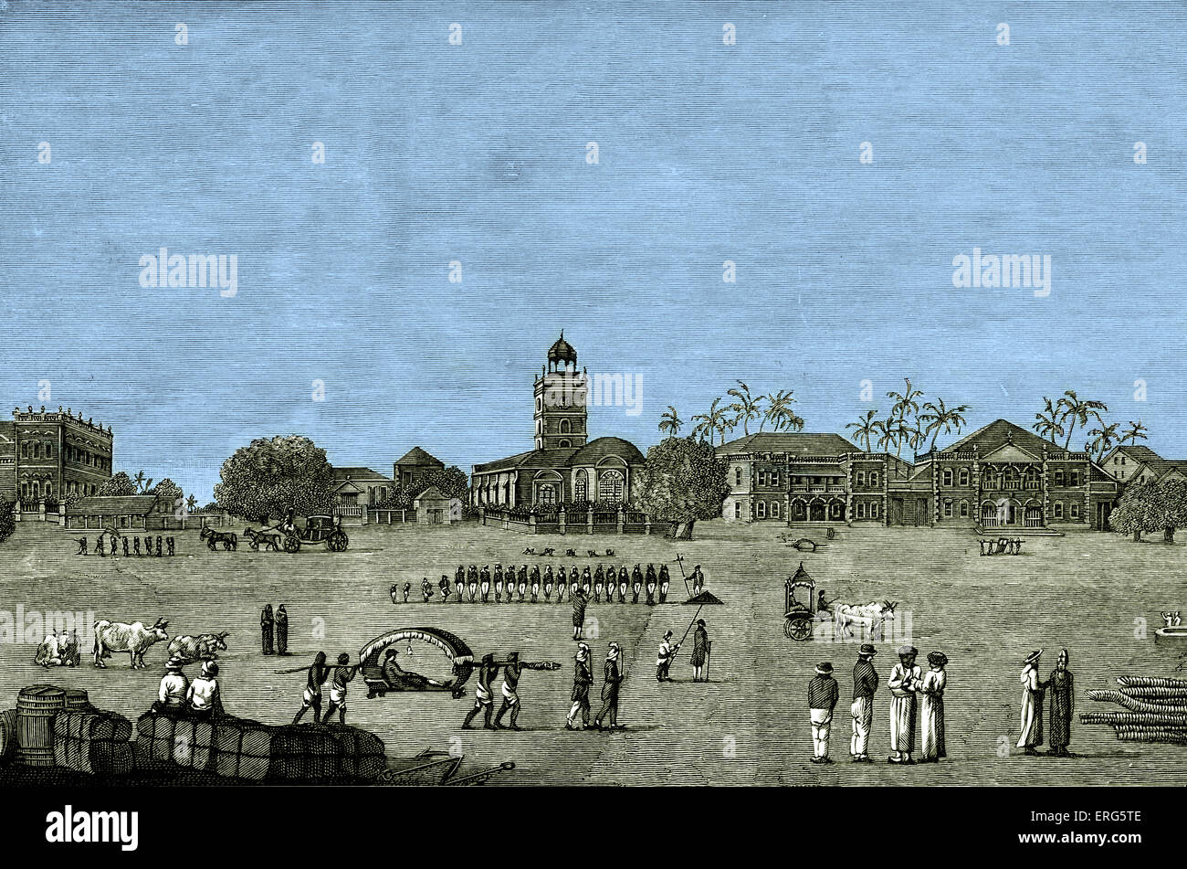 Bombay-grün im Jahr 1767. Während der britischen Raj. Getönte Version. Stockfoto