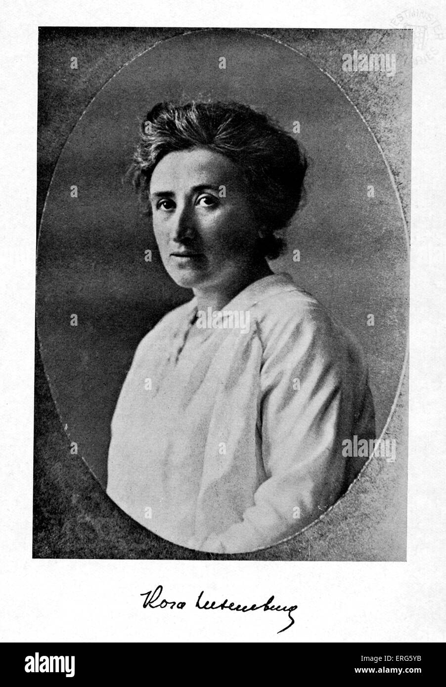 Rosa Luxemburg - Porträt der deutschen politischen Theoretiker 5. März 1870 oder 1871-15. Januar 1919. Stockfoto