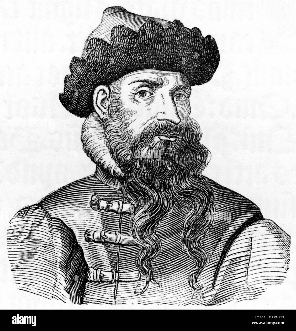 Johannes Gutenberg, aus einem sechzehnten Jahrhundert Gravur. Erfinder des Buchdrucks, c. 1398 – 3 Februar 1468 Stockfoto