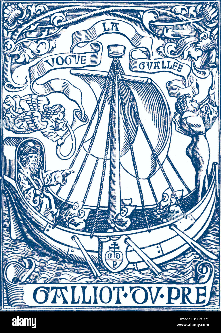 Mark Galliot Du Pré von 1531, Paris Buchhändler, Verleger und Buchbinder. Stockfoto