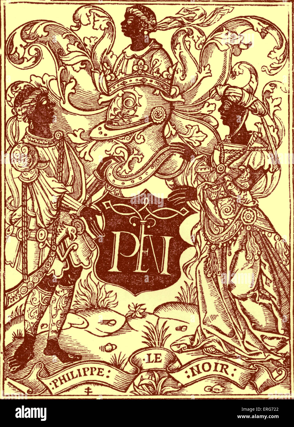 Mark von Philippe le Noir von 1536, Paris Buchhändler, Verleger und Buchbinder. Stockfoto