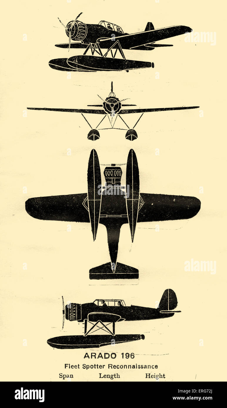 Arado Ar 196, einem deutschen Aufklärungsflugzeug die standard Flugzeug der Kriegsmarine während des zweiten Weltkriegs wurde. Genommen Stockfoto
