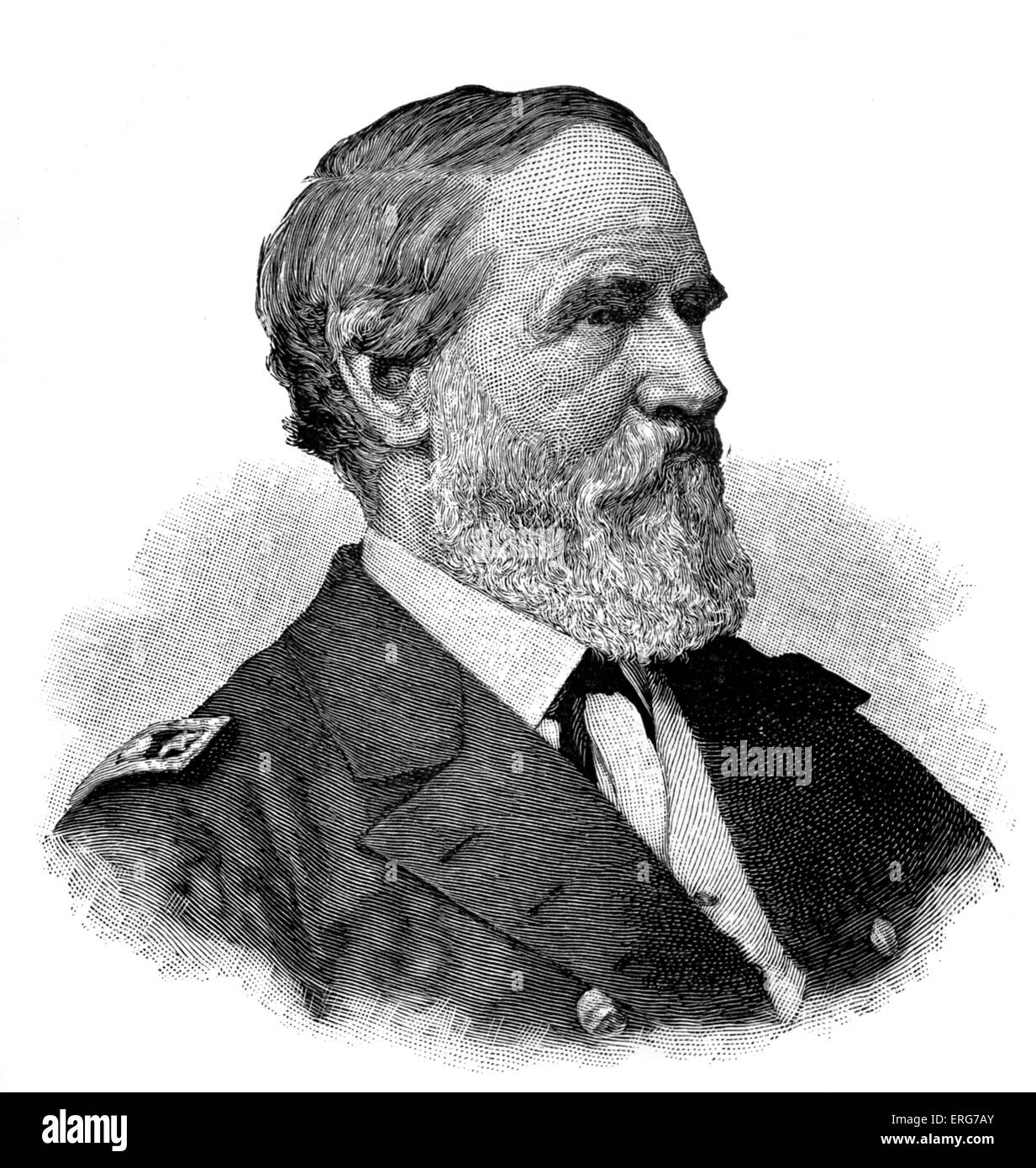 Rear Admiral Thornton A. Jenkins, nach einem Foto. US-amerikanischer Marineoffizier, 11. Dezember 1811 – 9. August 1893. Amerikanische Stockfoto