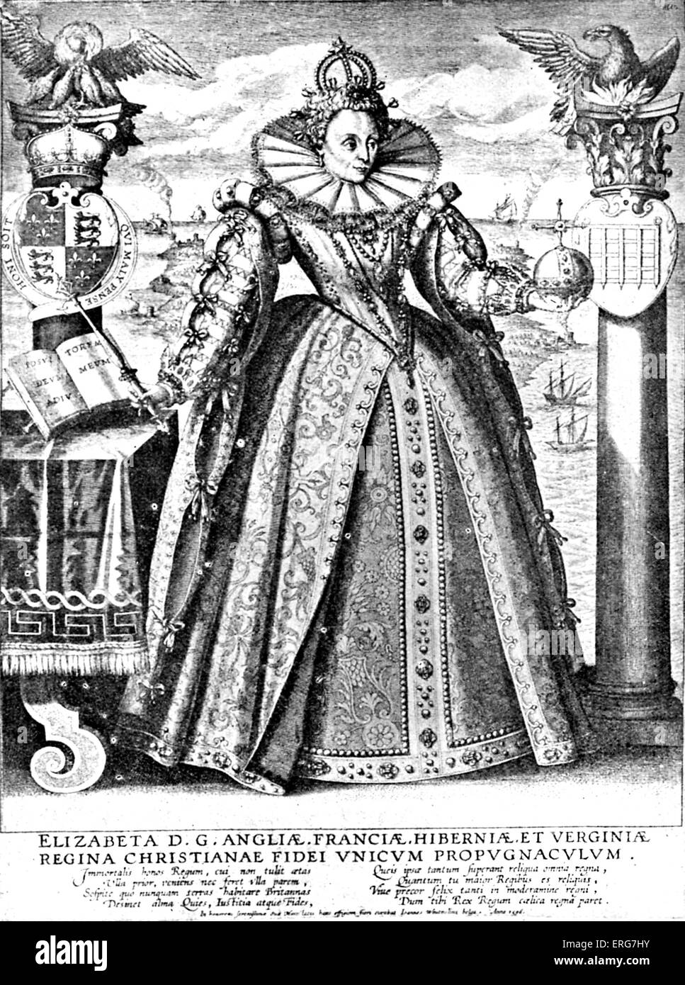 Queen Elizabeth I - Porträt.  Königin Regnant von England und Königin Regnant von Irland aus 17 November 1558 bis zu ihrem Tod, 7 Stockfoto