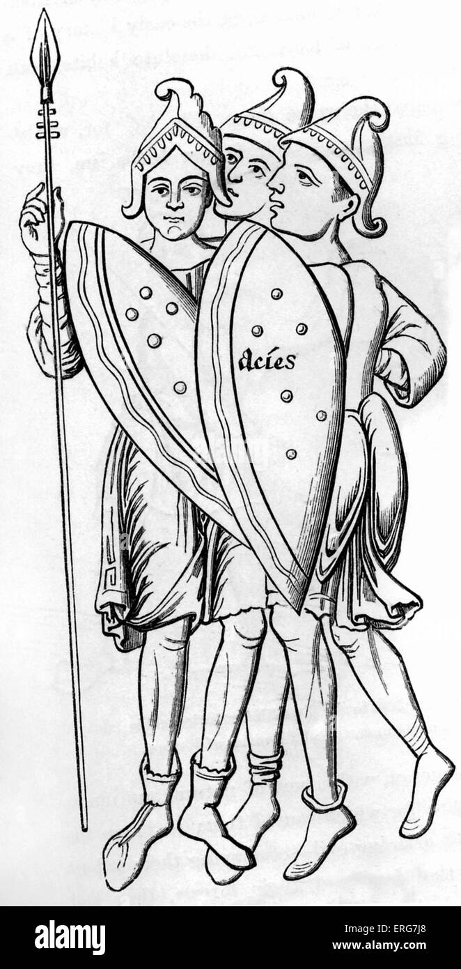 Kostüme von römischen Soldaten, 6.-12. Jahrhundert, Stockfoto