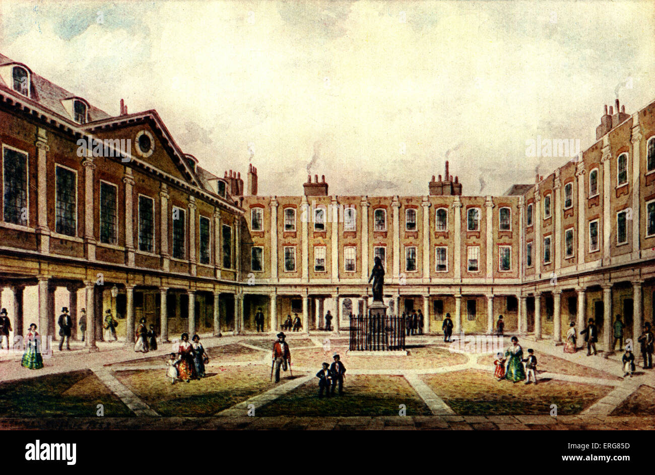 St. Thomas Hospital, das Viereck 1858. Nach dem Aquarell von T H Shepherd. Stockfoto