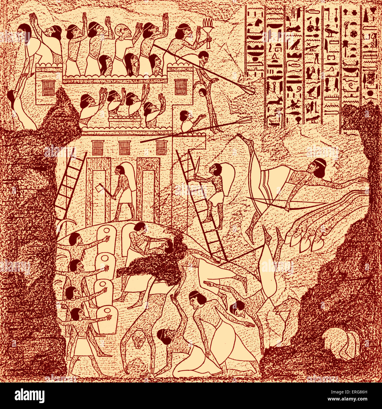 Aschkelon belagert von Ramses II. Als Askaruni bezeichnet in ägyptischen Texten und zu den Städten revoltierende gegen Ramses II Stockfoto