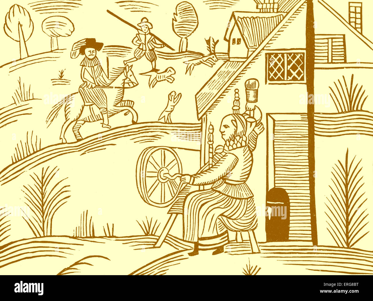 Ländliches Motiv, nach einer Mitte des siebzehnten Jahrhunderts Abbildung, eine Ballade in der Roxburghe-Sammlung in der britischen entnommen Stockfoto