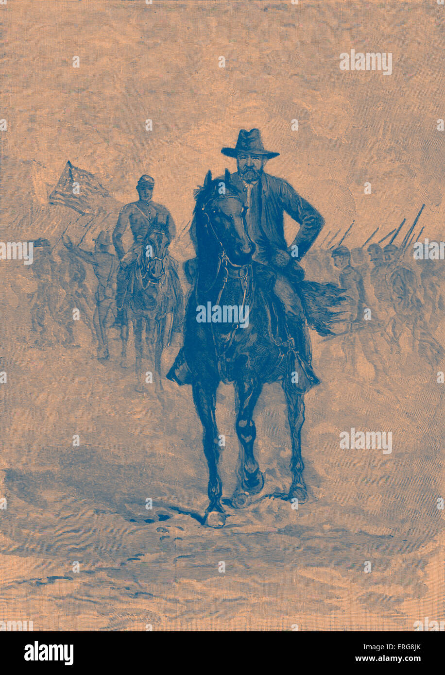 General Ulysses S. Grant - amerikanischer Bürgerkrieg. Gezeigt in der Konföderierten Überwachung Position in der Schlacht von Spotsylvania Stockfoto