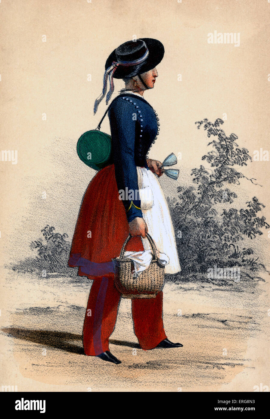 Cantinière: 19. Jahrhundert befestigt Französin militärische Regimenter, Weinverkauf, die Truppen und arbeiten (auch in Kantinen Stockfoto