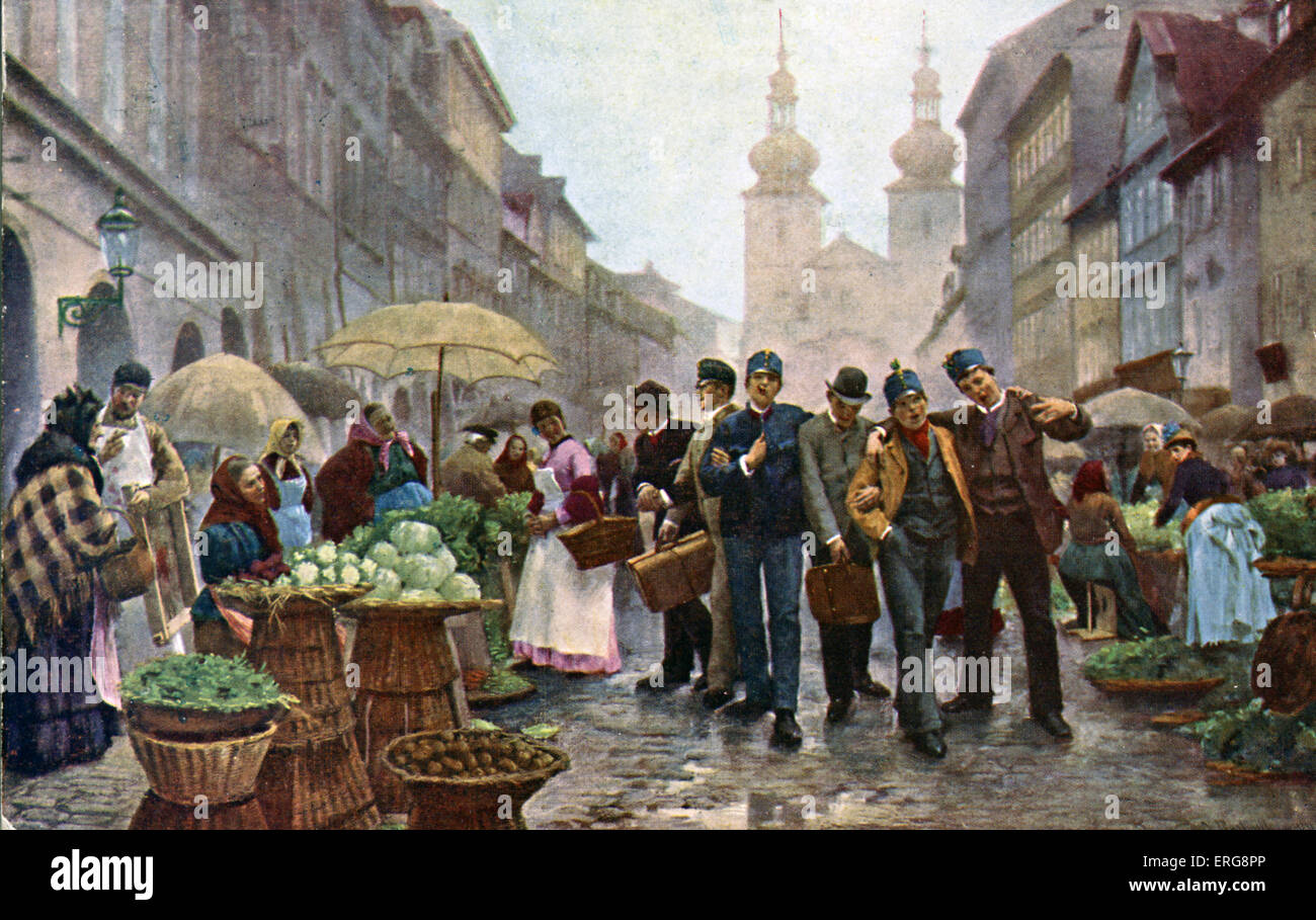 Rekruten von Vojtěch Bartoněk. Tschechischer Maler, 28. März 1859 - 25. August 1908. Stockfoto