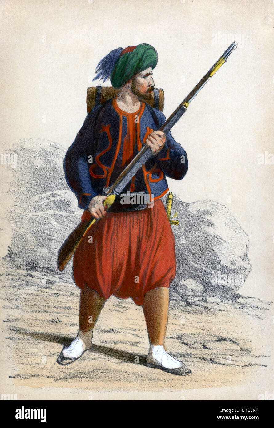 Zouave: Mitglied bestimmte leichte Infanterie-Regimenter in der französischen Armee dienen in Französisch-Nordafrika zwischen 1831-1962. Zouaven Stockfoto
