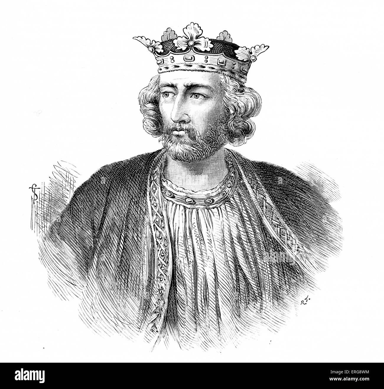 König Edward ich Porträt (regierte 1272-1307). Edward Longshanks, genannt "The English Justinian" für seine rechtlichen Reformen. Auch Stockfoto