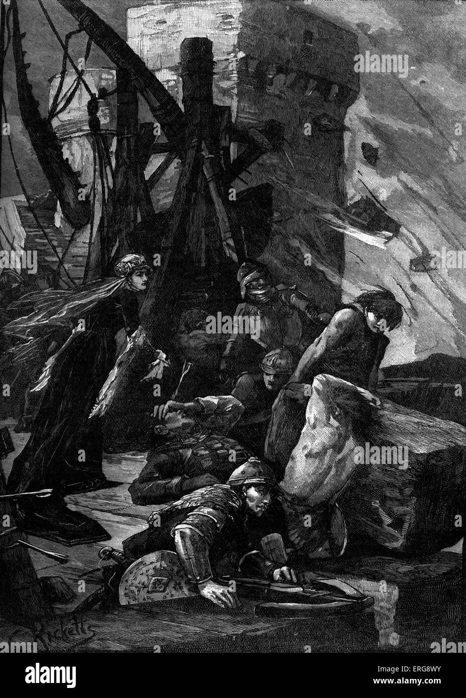 Schwarze Agnes bei der Belagerung von Dunbar Castle, 1338. Schottland. Verteidigte Schloss vor Angriffen durch William Montagu, 1. Earl of Stockfoto