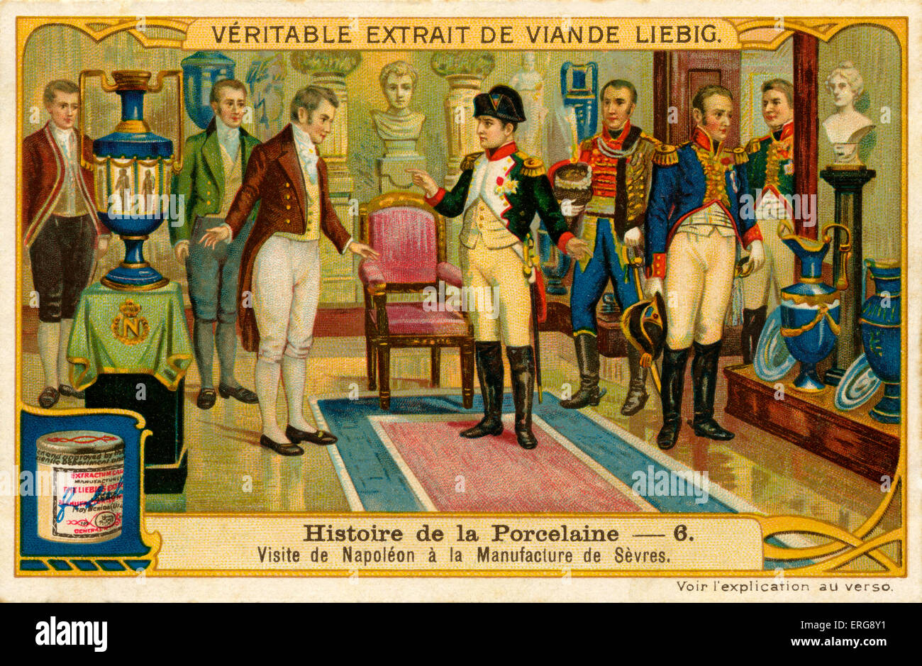 Napoleon ich Besuch Porzellanmanufaktur in Sèvres. Napoleon Bonaparte, später Napoleon I, 15. August 1769 – 5. Mai 1821. Stockfoto