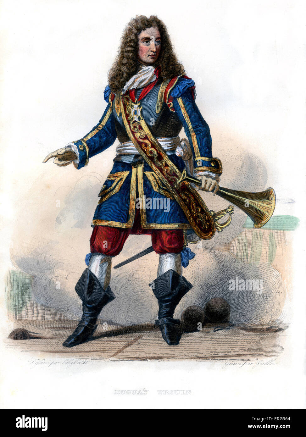 René Trouin, Sieur du Gué, bezeichnet in der Regel René Duguay-Trouin. Berühmte französische Corsair /privateer von Saint-Malo.1673 - 1736. Stockfoto