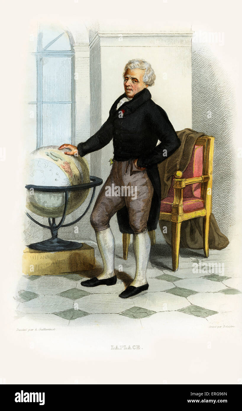 Pierre-Simon Laplace. Französischer Mathematiker und Astronom. 1749-1827. Kupferstich von Louis Jean Desire Delaistre.c.1847 Stockfoto