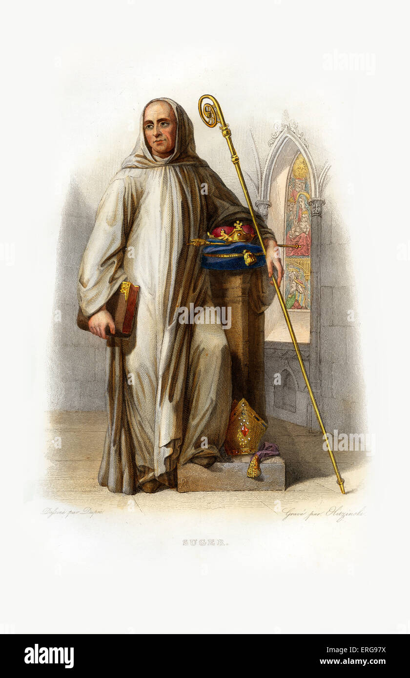 Abt Suger. Eines der letzten fränkische Abt-Staatsmänner, ein Historiker und der einflussreichen ersten Patron der gotischen Architektur. Stockfoto