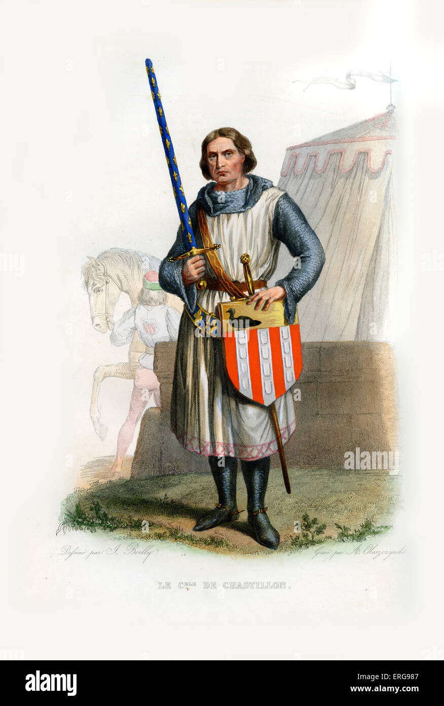 Gaucher de Chastillon (oder Châtillon). Der Connétable von Frankreich (Französisch: Connétable de France), der erste Offizier der Krone Stockfoto