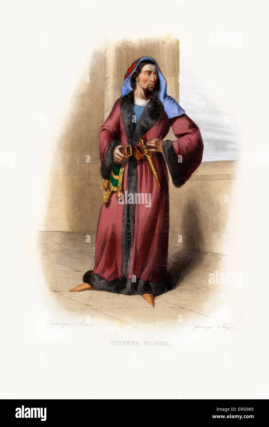 Étienne Marcel. Provost der Kaufleute von Paris unter König John II, rief John das gute (Jean le Bon). c. 1310-1358. Stockfoto