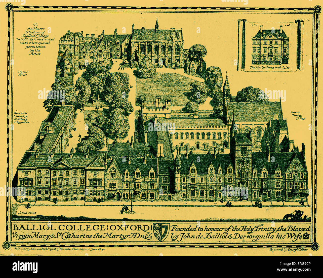 Am Balliol College in Oxford. 1263 gegründet. Stockfoto