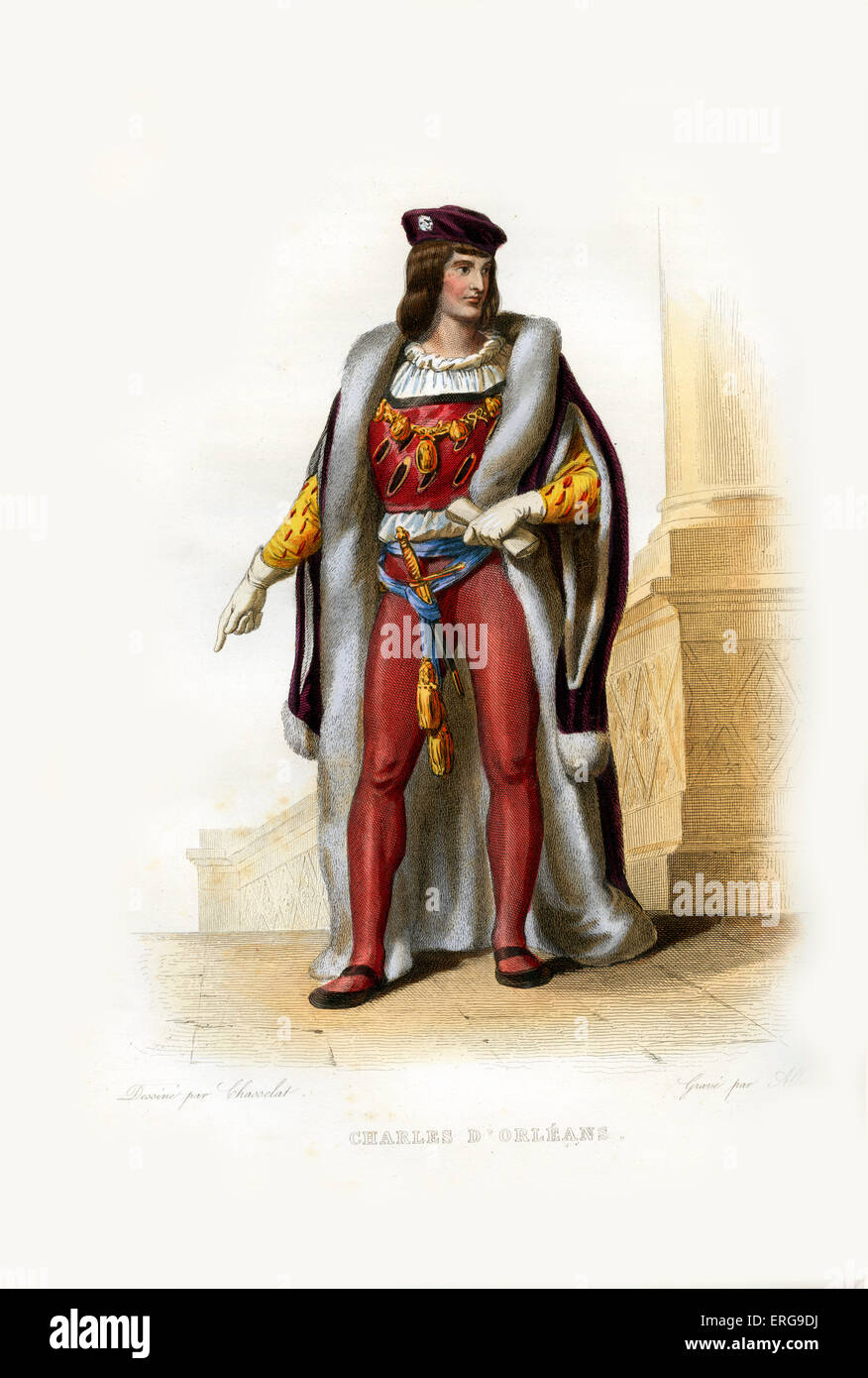 Karl von Valois, Herzog von Orléans von 1407. Nach der Schlacht von Agincourt im Gefängnis (im hundertjährigen Krieg zwischen Frankreich und Stockfoto