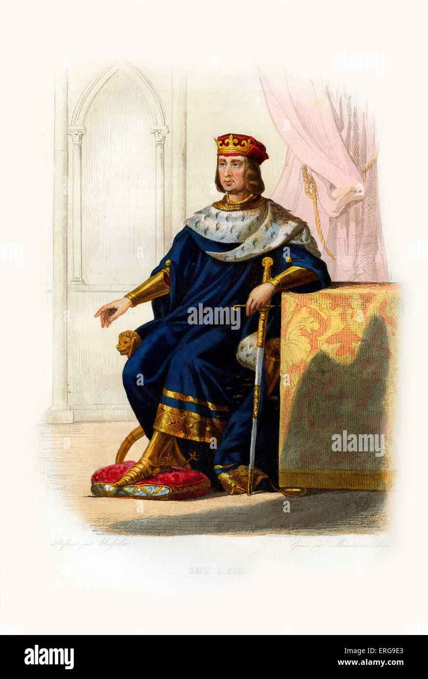 Ludwig XII., genannt der "Vater des Volkes" (Französisch: Le Père du Peuple). König von Frankreich (1498-1515). 1462-1515. Kupferstich von Stockfoto