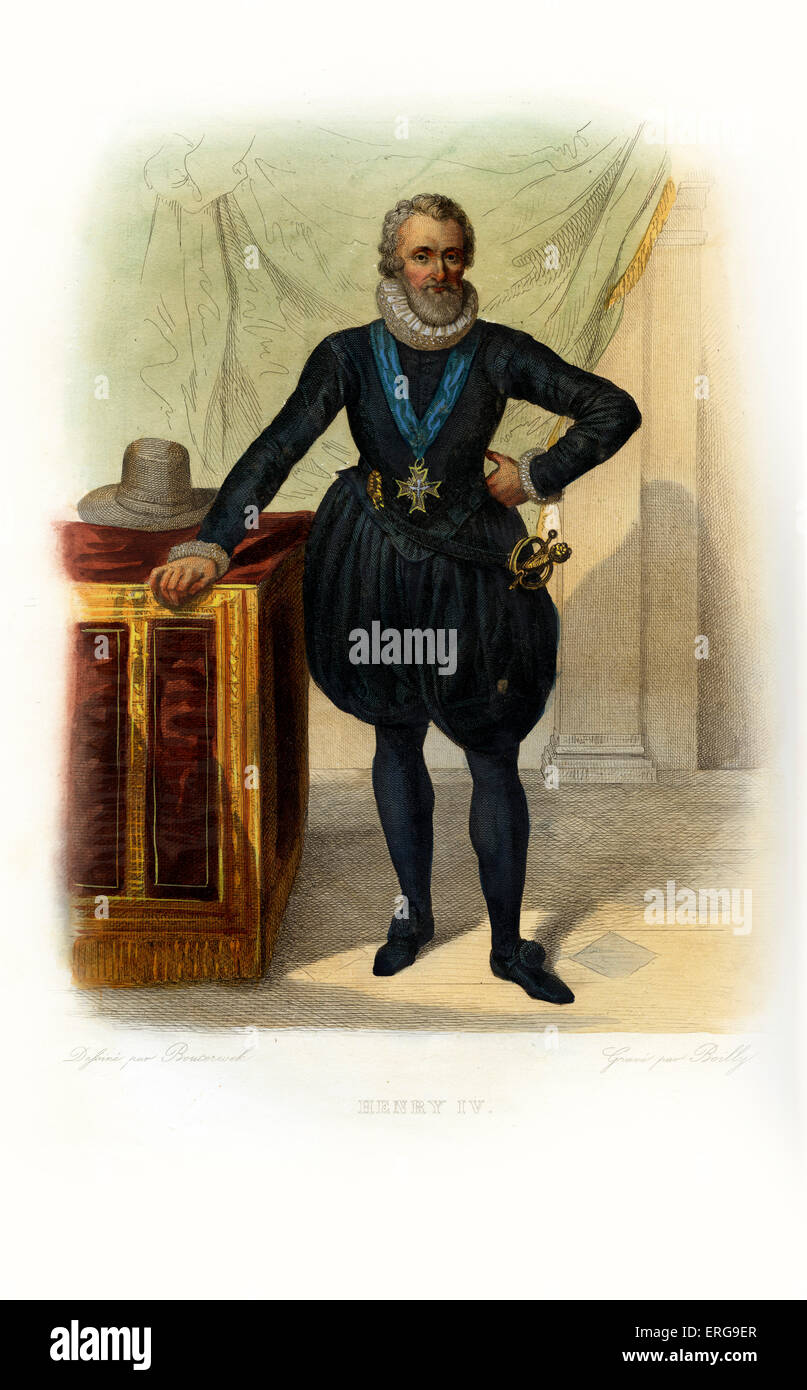 Heinrich IV. von Frankreich (Französisch: Henri VI). König von Frankreich (1589-1610). 1553-1610. Kupferstich von A. Boilly, c.1846 Stockfoto