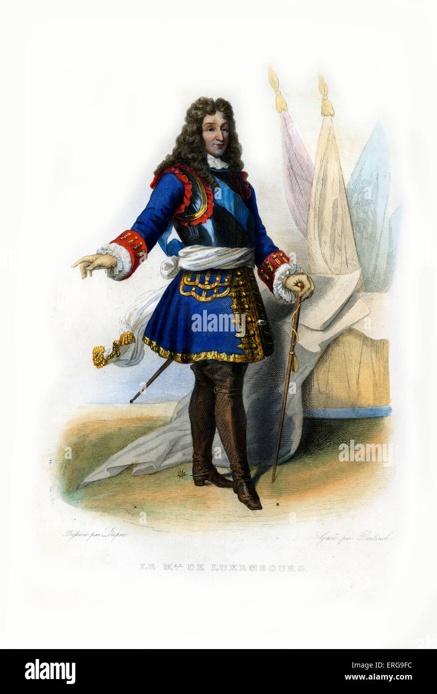 François Henri de Montmorency-Bouteville, der Herzog von Piney, genannt de Luxembourg. Französischer general, Marschall von Frankreich. 1628-1695. Kupferstich von Parnind.c.1845 Stockfoto