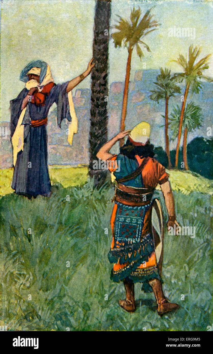 Deborah unter der Palme von J James Tissot.  Illustration zum Buch der Richter, 5,4: "und Deborah, eine Prophetin, die Ehefrau von Stockfoto