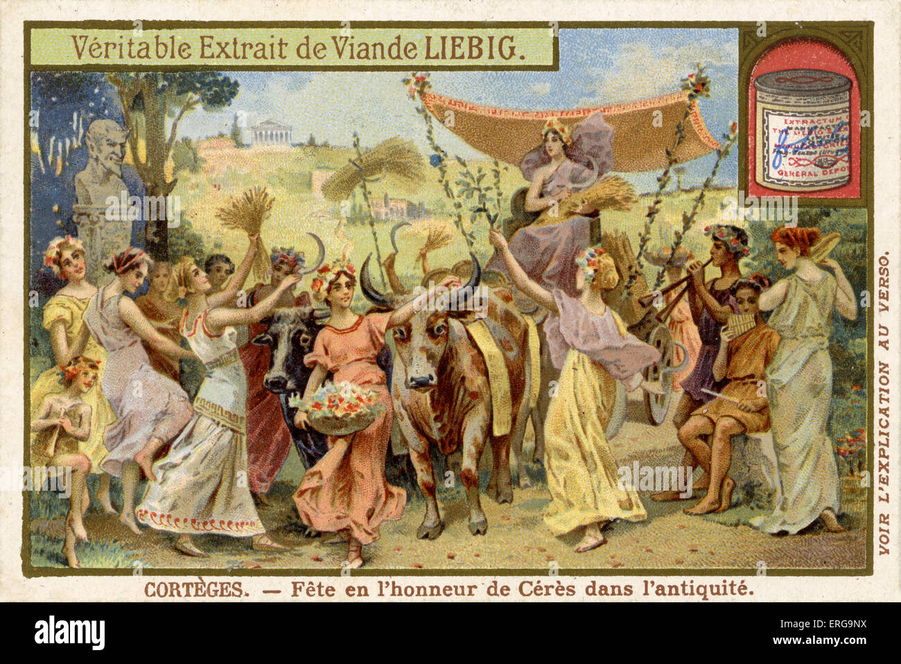 Feier zu Ehren der Ceres, Göttin der Landwirtschaft, Getreide, Fruchtbarkeit und mütterlichen Beziehungen im alten Rom. Von Stockfoto