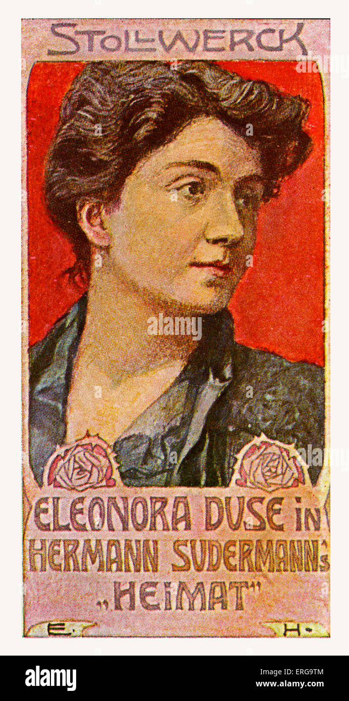 Eleanora Duse in der Heimat von Hermann Sudermann - spielen im Jahre 1893 veröffentlichte.     EL: Italienische Schauspielerin, 3. Oktober 1858 21. April 1924. Stockfoto