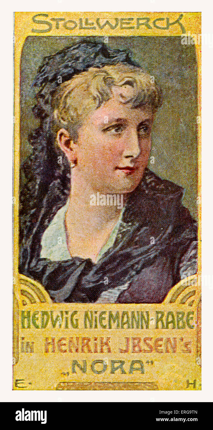Hedwig Niemann - Rabe in Nora von Henrik Ibsen - spielen 21. Dezember 1879 uraufgeführt. Alternativer deutscher Titel für ein Puppenheim. Stockfoto