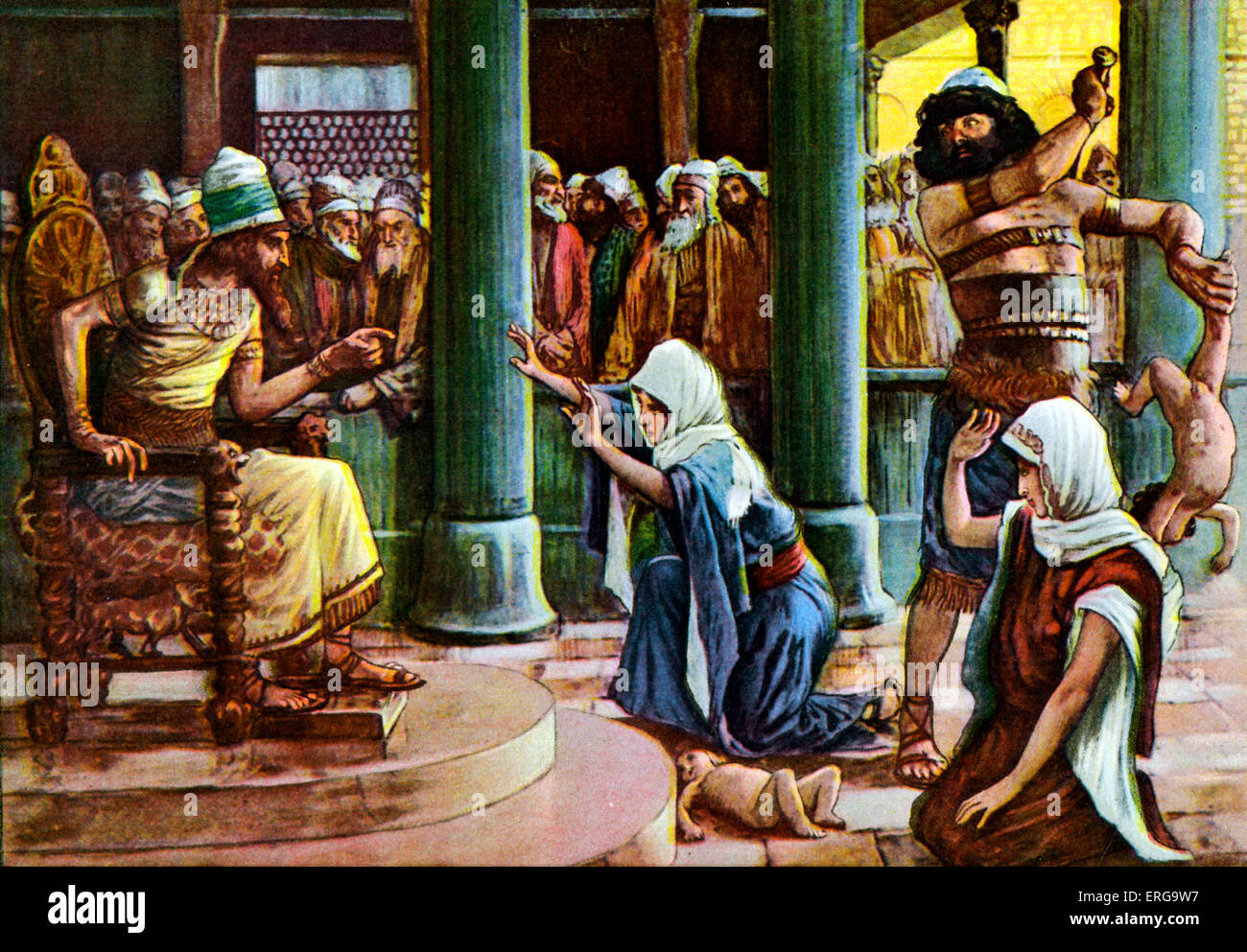 Die Klugheit von Solomon nach J James Tissot. Illustration des Buches