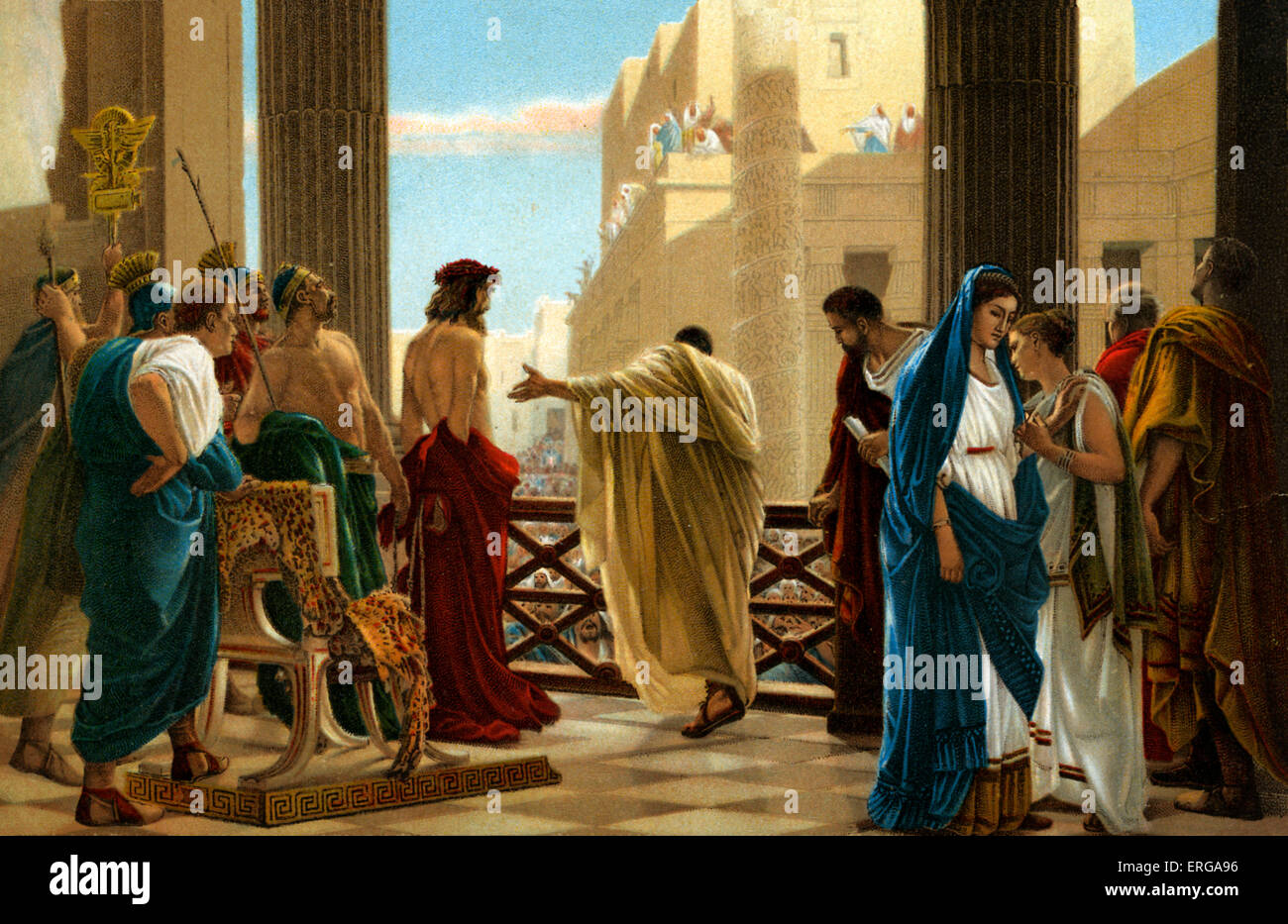 Ecce Homo - nach Gemälde von Antonio Ciseri. Jesus wird zum Tode verurteilt durch Pontius Piloten nach dem Masse-Aufruf für seine Stockfoto
