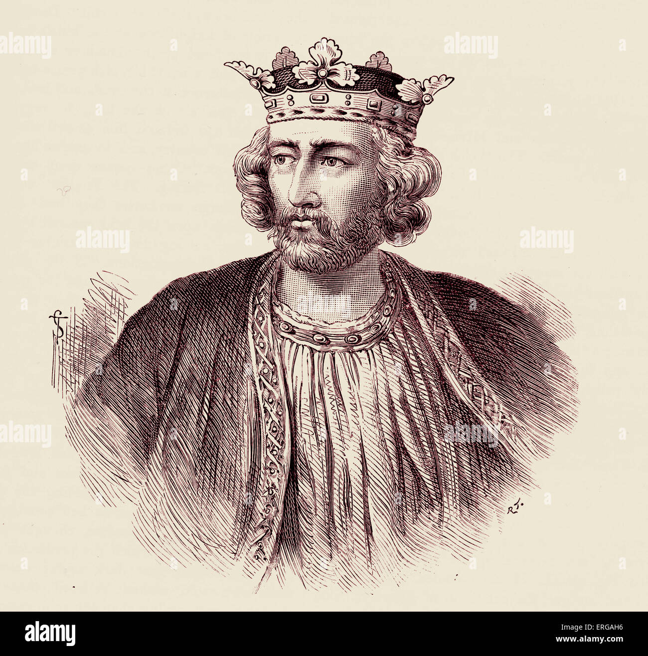 König Edward ich Porträt (regierte 1272-1307). Edward Longshanks, genannt "The English Justinian" für seine rechtlichen Reformen. Auch Stockfoto