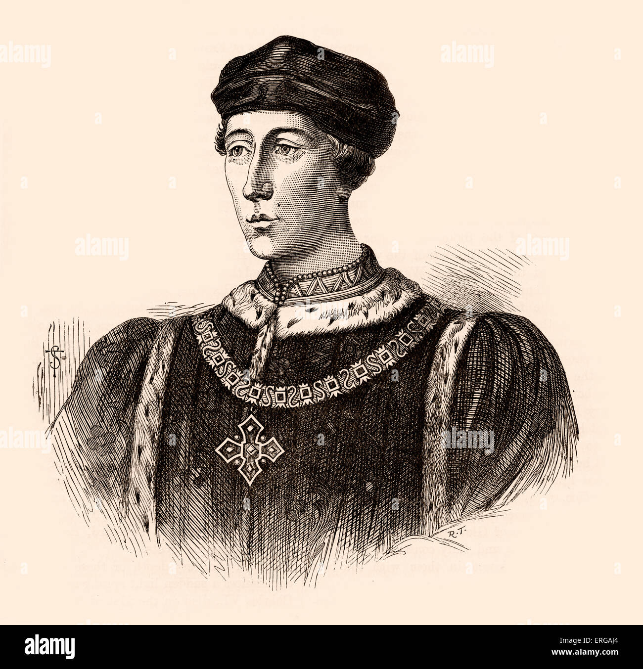 Henry VI von England, regierte als König von England von 1422-1461 und von 1470-1471, und bestritten König von Frankreich aus Stockfoto