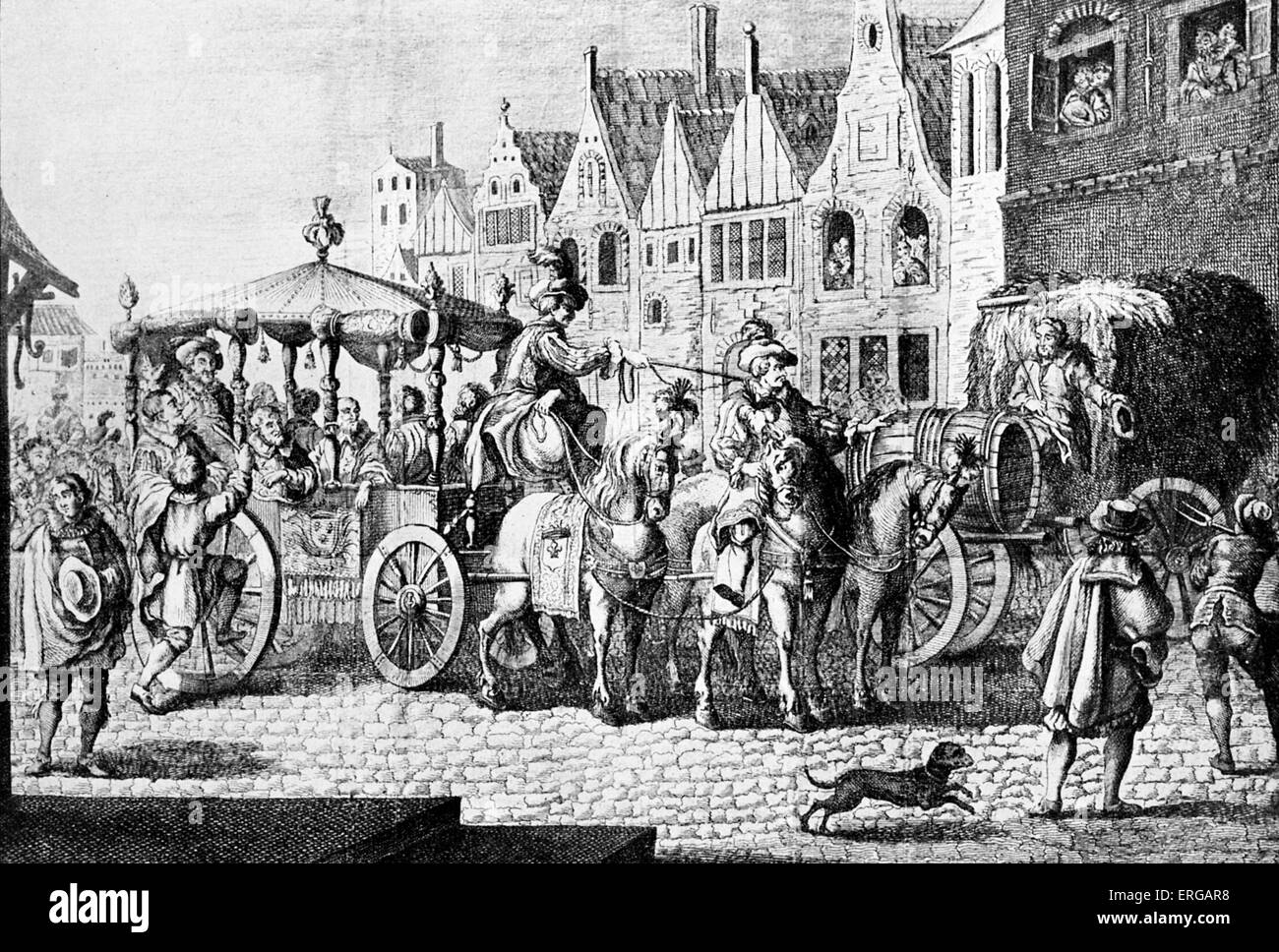 Ermordung von Heinrich IV. von Frankreich (13 Dezember 1553 – 14. Mai 1610) Reisen in seiner Kutsche im Jahre 1610. Nach dem Stich von Stockfoto