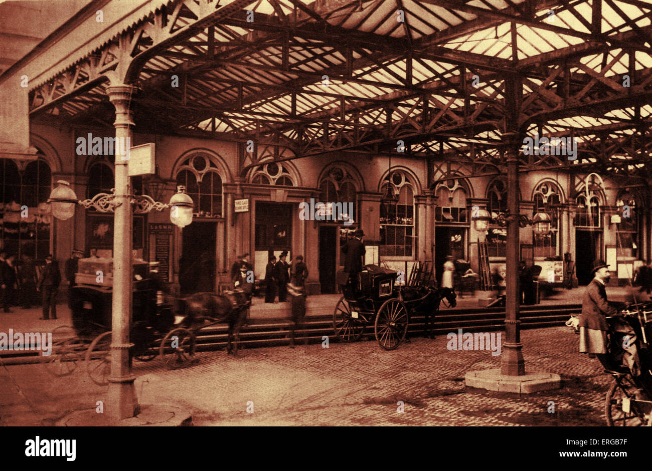 Bahnhof Waterloo in London, 1900 Stockfoto