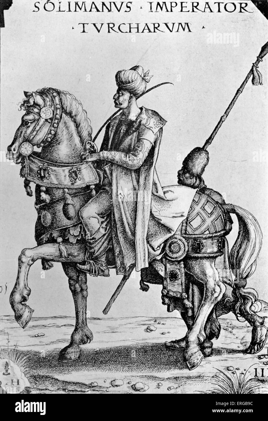 Suleiman der prächtige - Sultan des Osmanischen Reiches.  Bekannt als der Gesetzgeber. 6 November 1494 – 5/6/7 September 1566 Stockfoto