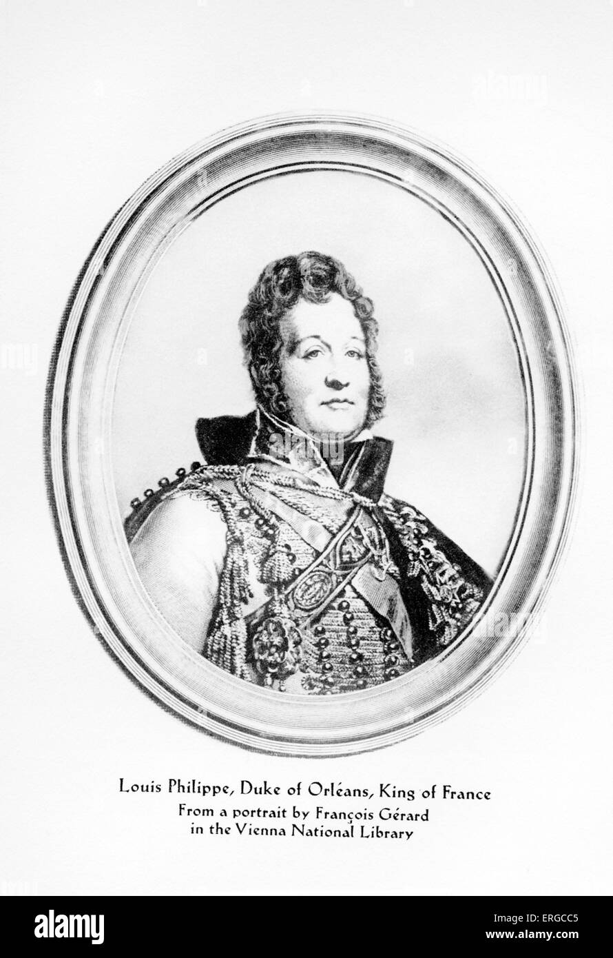 Louis Philippe (1773 – 1850). König von Frankreich 1830-1848 und Herzog von Orléans. Nach einem Porträt von Francois Gérard (1770 – 1837) Stockfoto